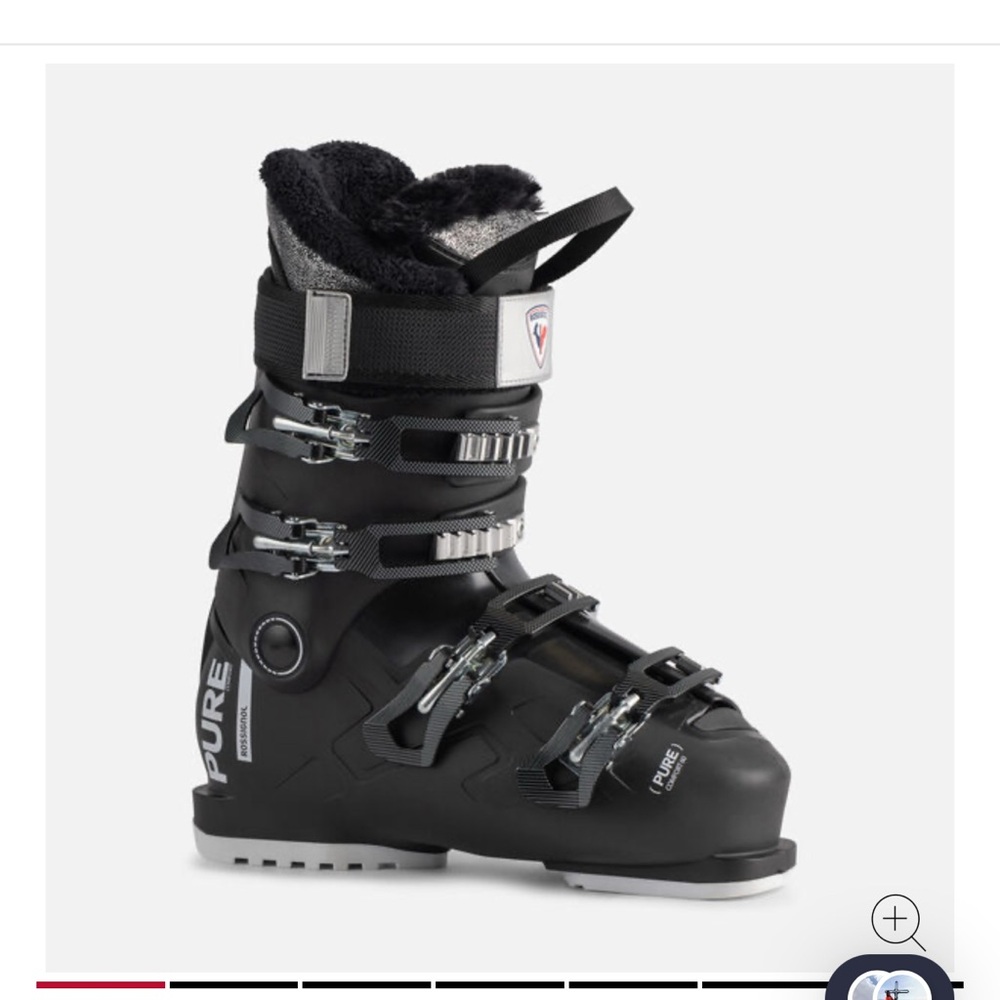 Rossignol Black and Silver Winter Boots with Adjustable Buckles